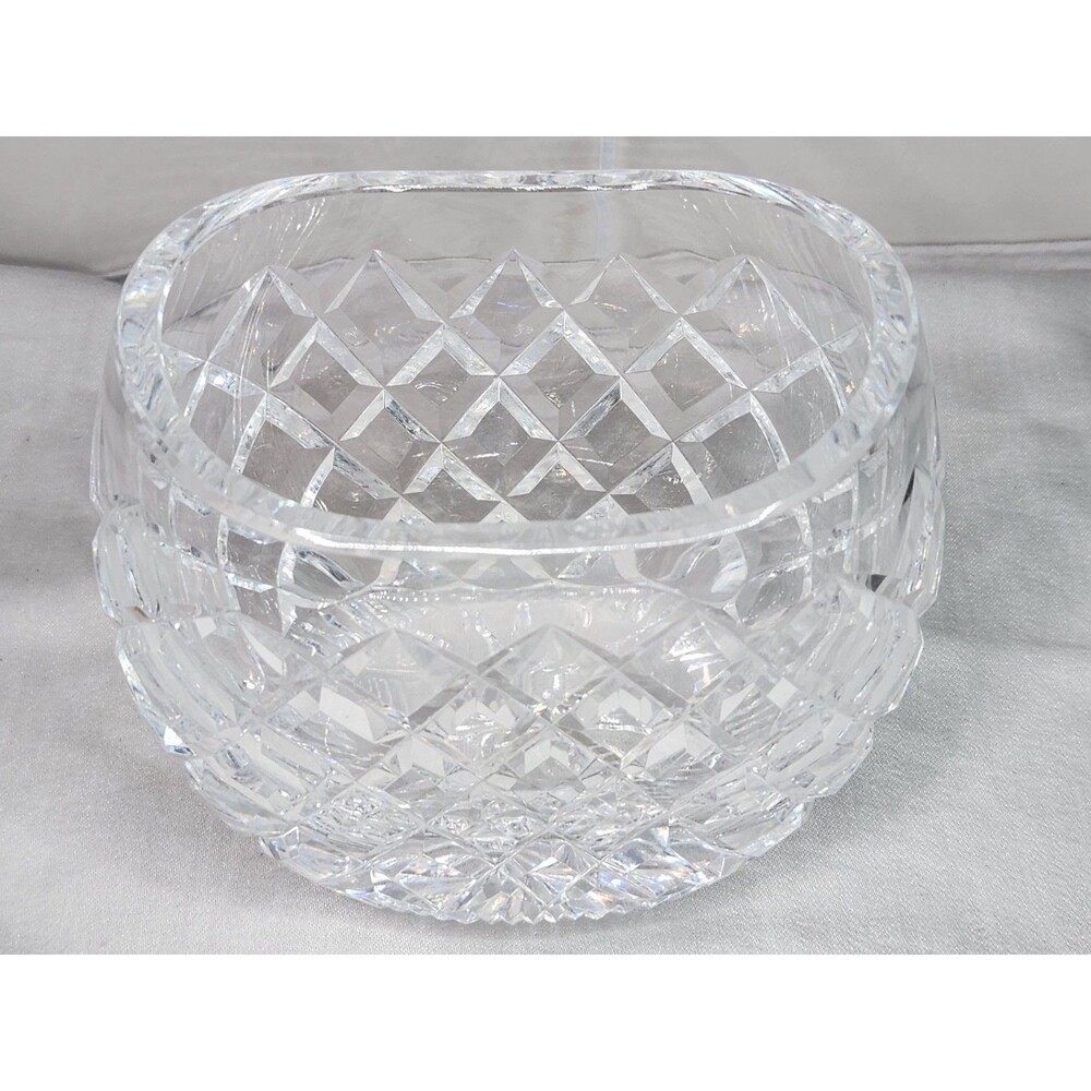 Waterford Crystal Oval Round Flower Vase 4.5" Comeragh Signed Ireland - Picture 9 of 12